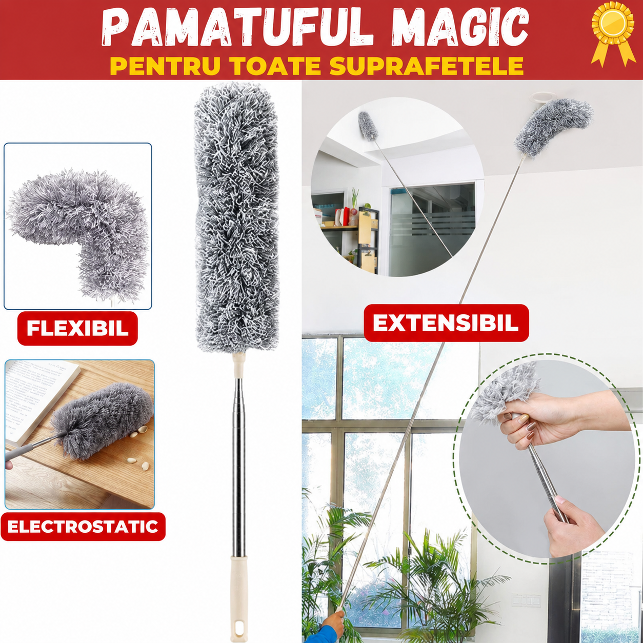 Pamatuf Telescopic pentru Praf si Paianjeni